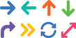 © HSM.Graphic - Colorful arrow set with direction and circular icons on a white background
