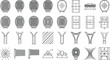 © Nazrul - Tennis Icon Set with Rackets Courts Nets and Technical Training Diagrams for Sports Apps Tournament Graphics and Club Coaching Material Design Elements