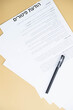 © strigana - Dismissal notice in Israel with Hebrew text, an official document used to notify an employee about termination, layoff, or job loss.
