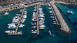 © Starmarpro - Drone view of boats mored in Mgarr harbour in Gozo Island, Malta.