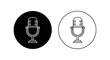 © IconRoot - Vector illustration of set of vintage microphone icons in black and white on a transparent background