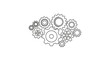 © Riaman - A collection of interconnected mechanical metal gears functions as a representation of complex industry engineering processes where various internal parts work together to achieve successful