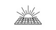 © Pejuang - Solar power system with sun icon line art illustration.