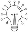 © Дмитро Менчинський - Doodle Light Bulb with Connecting Dots Representing Ideas and Innovation