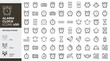 © hoc - Comprehensive collection of modern alarm clock vector icons, time management symbols, horologe graphic elements, wake-up call signs, and digital alert notification stickers for UI design.