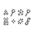 © Hasan - 手書きの輝き、魔法の杖、および装飾的な要素のコレクション