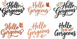 © SHAN STOCK - Hello Gorgeous typography phrases with floral and butterfly designs