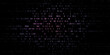 © md - Binary code stream with zero and one digits glowing in pink on black dark background representing digital data information.