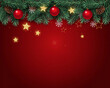 © ASMA - A border of evergreen branches decorated with red baubles, pinecones, and gold stars ad social media download product banner template event festive festival 2026 2027 2028