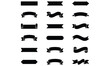 © Snaplix - Collection of fifteen black ribbon banners and vintage labels for text decoration, isolated on a white background, flat set
