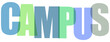 © SMNAFISUR - Creative Campus Typography Design Featuring Overlapping Colorful Letters on a Clean White Background