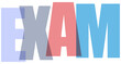 © SMNAFISUR - Minimalist Colorful Typography of the Word EXAM with Overlapping Transparency on transparent background