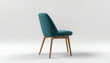 © NG Studio - Green fabric chair with wooden legs. 3d render