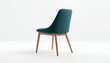 © NG Studio - Green fabric chair with wooden legs. 3d render