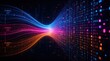© FoxGrafy - Dynamic Digital Data Flow Converging Streams Into a Vibrant Binary Code Network, Modern Technology Concept.