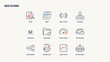 © muse - Flat two tone page speed and web crawler symbols – Perfect for developer toolkits, internet search analysis, or professional slide decks.