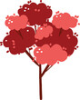 © Hanin - Cute Red and Pink Autumn Tree Vector Illustration