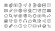 © MARUF - Comprehensive collection of communication contact and website user interface line icons for digital design projects