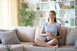 © Antonioguillem - Happy teenage girl enjoying healthy bowel tract on a couch