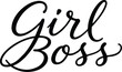 © SEA VIEW - Elegant black script vector illustration featuring the motivational text girl boss for modern creative branding projects