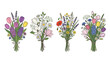 © SanjidaSultana - Colorful bouquets of flowers isolated on white