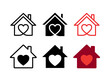 © MdRaisul - heart house icon set love home charity real estate