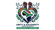 © Googl - Unity and solidarity emblem featuring a heart shaped african continent illustration