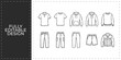 © Ashik  Khan - Mens casual clothing and summer apparel hand drawn doodle icons set featuring t-shirts and shorts for urban lifestyle and youth fashion branding design