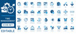 © max_thunberg - Time management icon set. Featuring business productivity, calendar, schedule, planning, deadline, optimization, clock tracking,  workflow, efficiency and more icons.