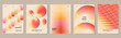 © TWINS DESIGN STUDIO - Abstract pastel gradient poster templates vector set. Peach, pink and orange fluid shapes, soft spheres, blurred light and wavy patterns for modern cover, flyer, banner and wall art design.