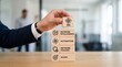 © Farhana - Man building blocks with network intelligence automation and policies intent