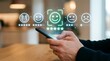 © Shams - User experience satisfaction survey with virtual emoticons and five star rating system