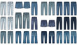 © MstKamrun - Youth Denim Jeans Technical Vector Collection with Shorts Wash Effects Fashion Apparel Flat Clothing Design