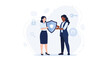 © Elara - Two diverse women holding a shield, symbolizing security, protection, and partnership in business or data privacy.