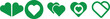 © MDBAKUL - Set of five green heart icons in different styles