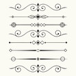 © Ella - Sophisticated collection of decorative text dividers with calligraphic flourishes and geometric accent elements perfect for high end wedding invitations stationary cards and professional page layouts.