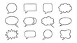 © MdSabbir - Minimalist hand drawn comic speech bubble icon set featuring thought clouds, communication talk balloons, and sketch chat boxes for interface design