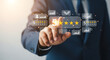 © Brandmark - Businessman Touching 5-Star Rating Icons in Digital Interface