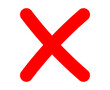 © Md - Bright red x mark symbol as a simple cross icon for rejection or incorrect choice