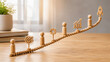 © Preeyanuch - Business growth involves scaling through milestones represented by figures and symbols, showcasing progress and success in dynamic environment