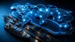 © Melisa Sunorita - Global logistics network seamlessly connected by glowing lines across a digital world map, showcasing international cargo shipping at a port.