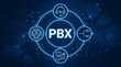 © Onetrick  - PBX private branch exchange concept, private telephone network used within an organization or business to facilitate internal and external communication new