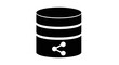 © vivos - Vector illustration of database icon with a share symbol, vector illustration on a transparent background