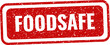 © fatimatz - Foodsafe stamp graphic red rubber seal with distressed texture on white background