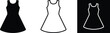 © nice - Sleeveless women dress line and glyph icon set for fashion retail clothing store online shopping website application UI