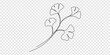 © line draw - Minimalist one line drawing of a ginkgo leaf branch isolated on white background, Vector, illustration, Ginkgo biloba Continuous one line drawing. Abstract botany minimalist poster vector