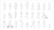 © Vector Vibe - Architectural scale figures vector set showing outline people walking running cycling and carrying gear