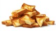 © Marharyta - Toasted bread slices piled on white background. Artificial intelligence image