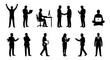 © Jamal - 70 Business People Silhouettes Collection, Diverse Professional Actions, Corporate Teamwork & Success Icons, Modern Vector Set 100
