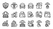 © massutris - Insurance Icons Set: Health, Car, Home, Travel, Family, Business, Disability